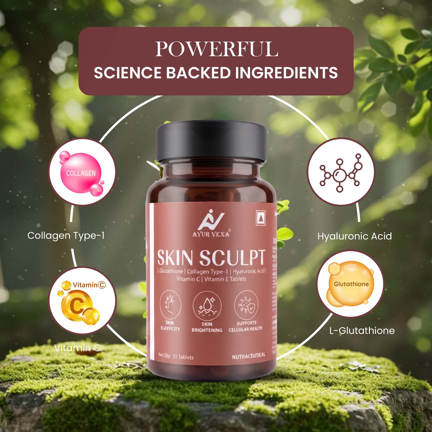 Ayurvexa Skin Sculpt – Skin Radiance Supplement - Image 2