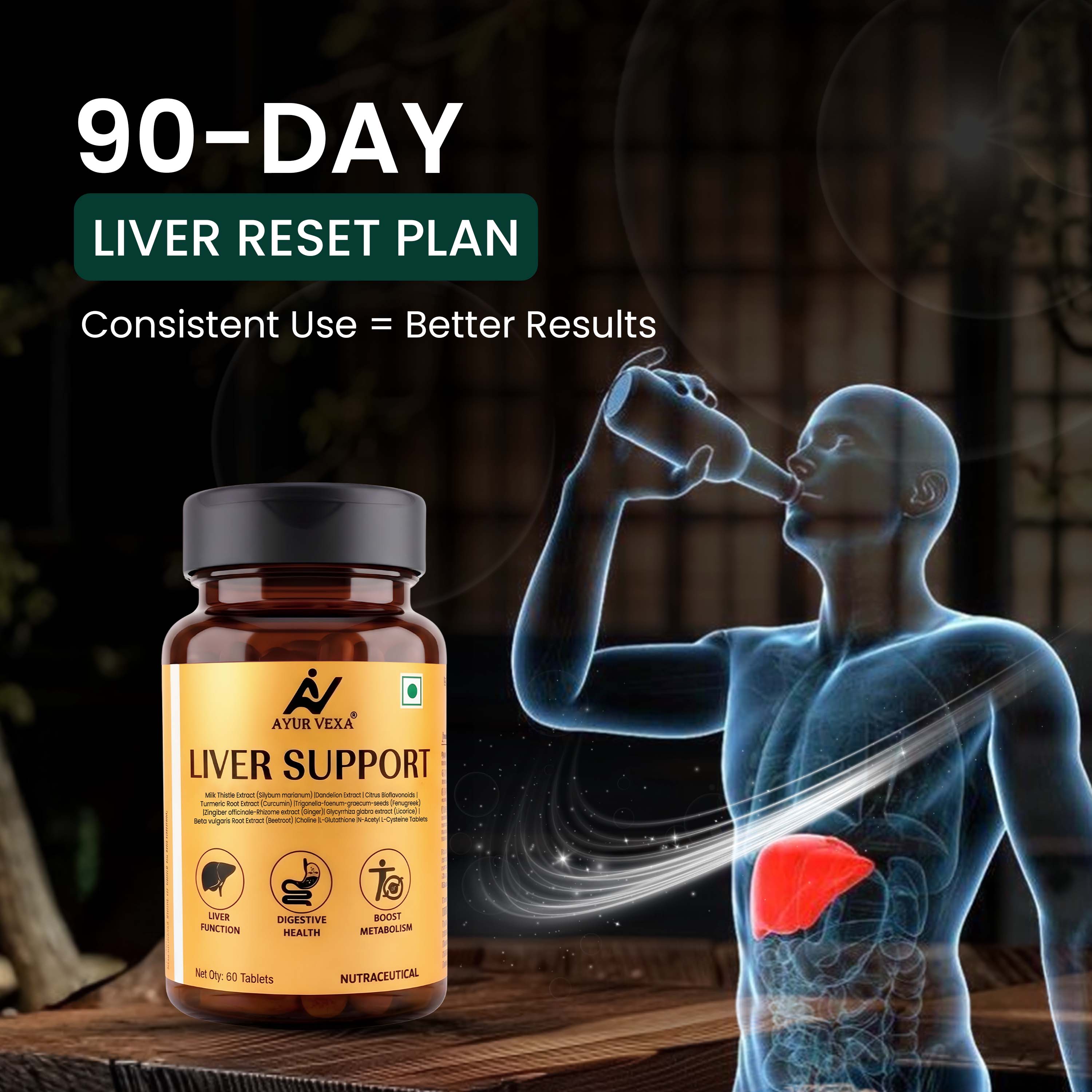 Ayurvexa Liver Support – Advanced Liver Detox Supplement - Image 2