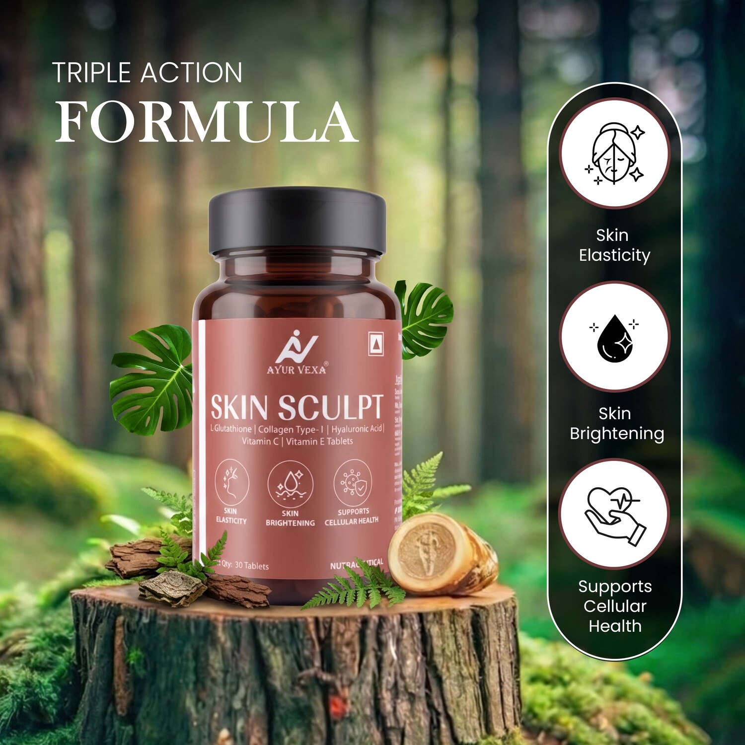 Ayurvexa Skin Sculpt – Skin Radiance Supplement - Image 3