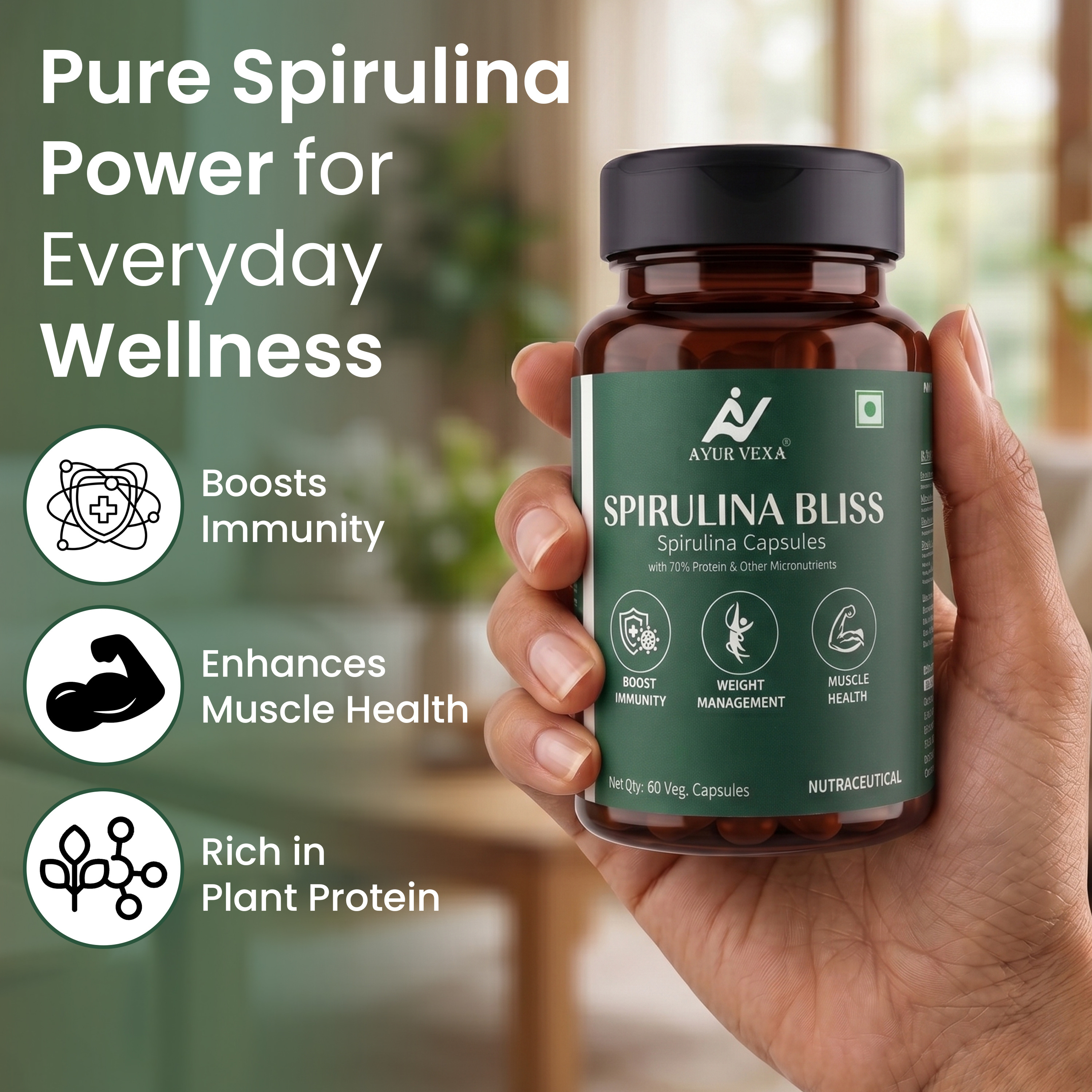 Ayurvexa Spirulina Bliss – Spirulina For Skin Health - Image 2